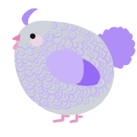 A mist and lilac chicken with a double-lace pattern