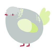 A silver and apple chicken with a neck-band pattern
