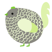 A ash and apple chicken with a lace pattern