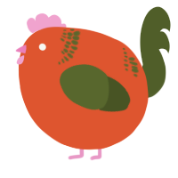 A vermilion and olive chicken with a neck-band pattern