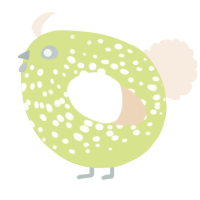 A lemon and cream chicken with a speckle pattern