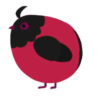 A crimson and sable chicken with a head pattern