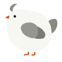 A white and ash chicken