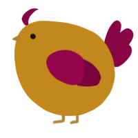 A ochre and maroon chicken