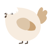 A cream and beige chicken