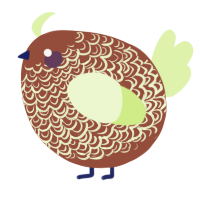 A russet and apple chicken with a double-lace pattern