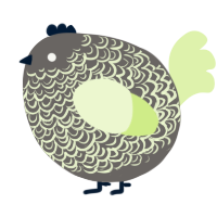 A grey and apple chicken with a double-lace pattern