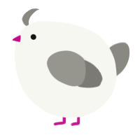 A white and ash chicken