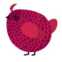 A maroon and crimson chicken with a lace pattern