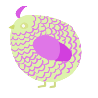 A apple and orchid chicken with a lace pattern
