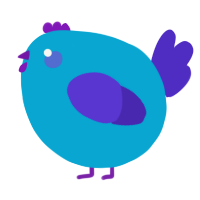 A cerulean and indigo chicken