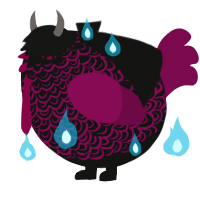 A black and wine chicken with a double-lace pattern