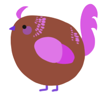 A russet and orchid chicken with a neck-band pattern
