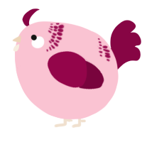 A rose and maroon chicken with a neck-band pattern