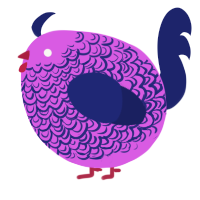 A orchid and navy chicken with a double-lace pattern