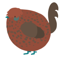 A russet and bark chicken with a speckle pattern