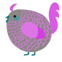 A ash and orchid chicken with a lace pattern