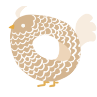 A beige and cream chicken with a lace pattern