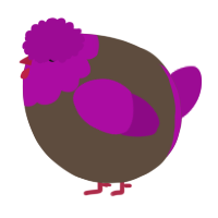 A bark and plum chicken with a head pattern