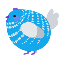A sky and mist chicken with a bar pattern
