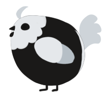 A sable and mist chicken with a head pattern