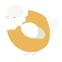 A honey and white chicken with a head pattern