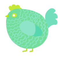 A spring and mint chicken with a lace pattern