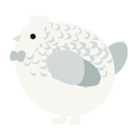 A white and silver chicken with a half-lace pattern