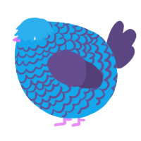 A sky and overcast chicken with a lace pattern