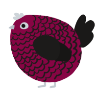 A maroon and sable chicken with a lace pattern