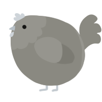 A ash chicken with a head pattern