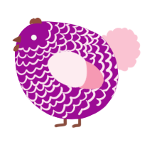 A plum and rose chicken with a lace pattern