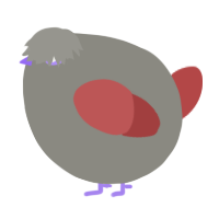 A ash and red chicken
