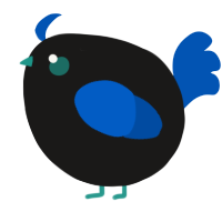 A sable and ultramarine chicken