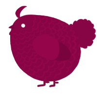 A maroon chicken with a lace pattern