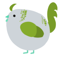A mist and chartreuse chicken with a neck-band pattern