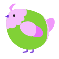 A grass and lavender chicken with a head pattern