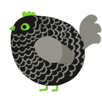 A sable and ash chicken with a lace pattern