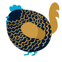 A tumblr and gold chicken with a lace pattern