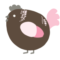 A bark and rose chicken with a neck-band pattern