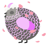 A grey and lavender chicken with a lace pattern