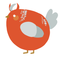 A vermilion and silver chicken with a neck-band pattern