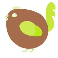 A brown and lime chicken