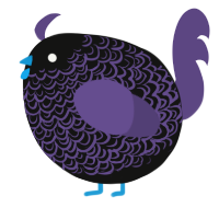A black and overcast chicken with a double-lace pattern