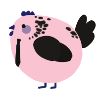 A rose and sable chicken with a neck-speckle pattern