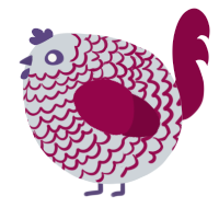 A mist and maroon chicken with a lace pattern