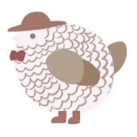 A lavender and brown chicken with a lace pattern