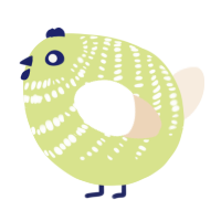 A lemon and cream chicken with a bar pattern