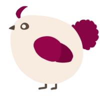 A cream and maroon chicken
