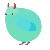 A mint and aqua chicken with a half-lace pattern